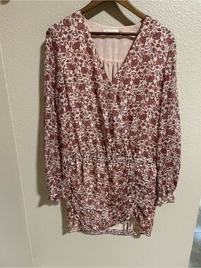Ramy Brook Pink Floral V-Neck silk dress
